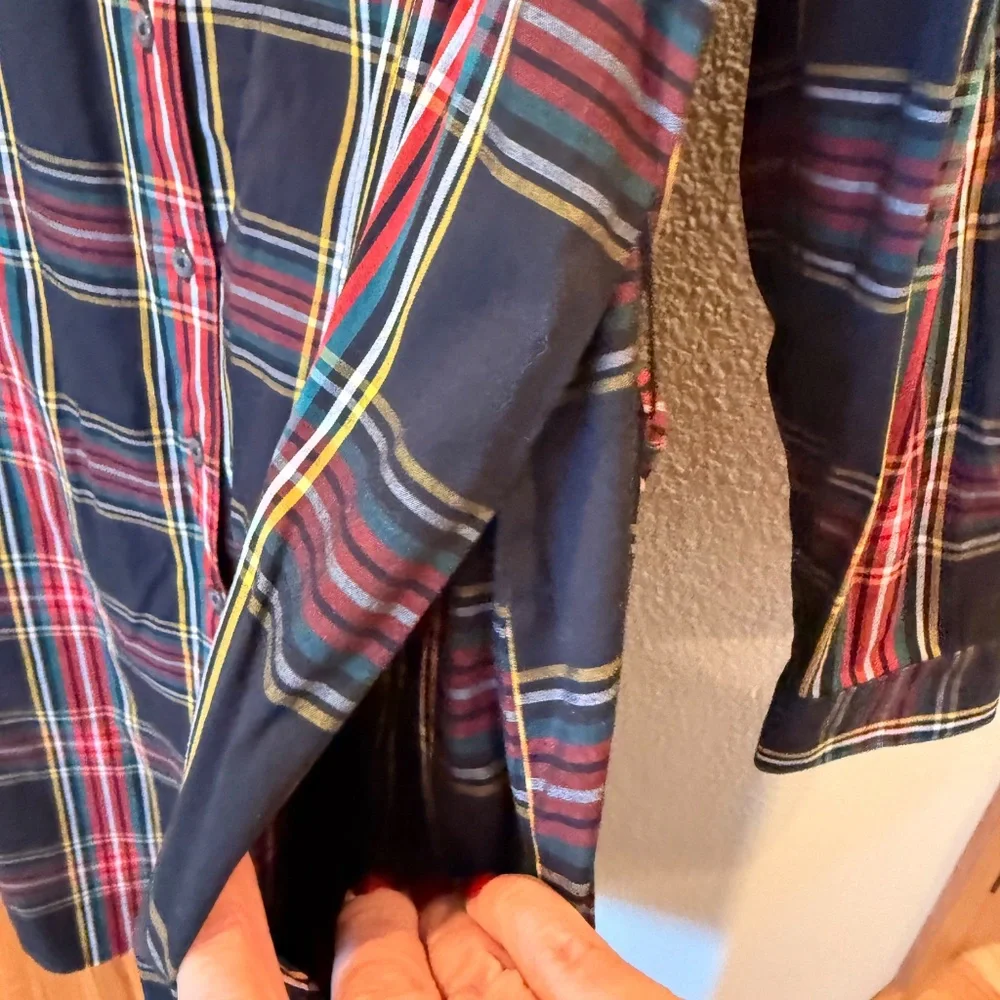 J. Crew Holiday Christmas Stewart Tartan Plaid Belted Shirtdress Size 12 - Picture 6 of 8